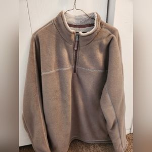 True Grit Fleece 1/4 Zip Pullover in Cocoa Size L